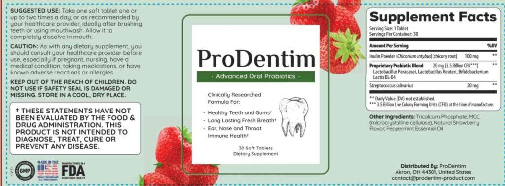 ProDentim Supplement Facts